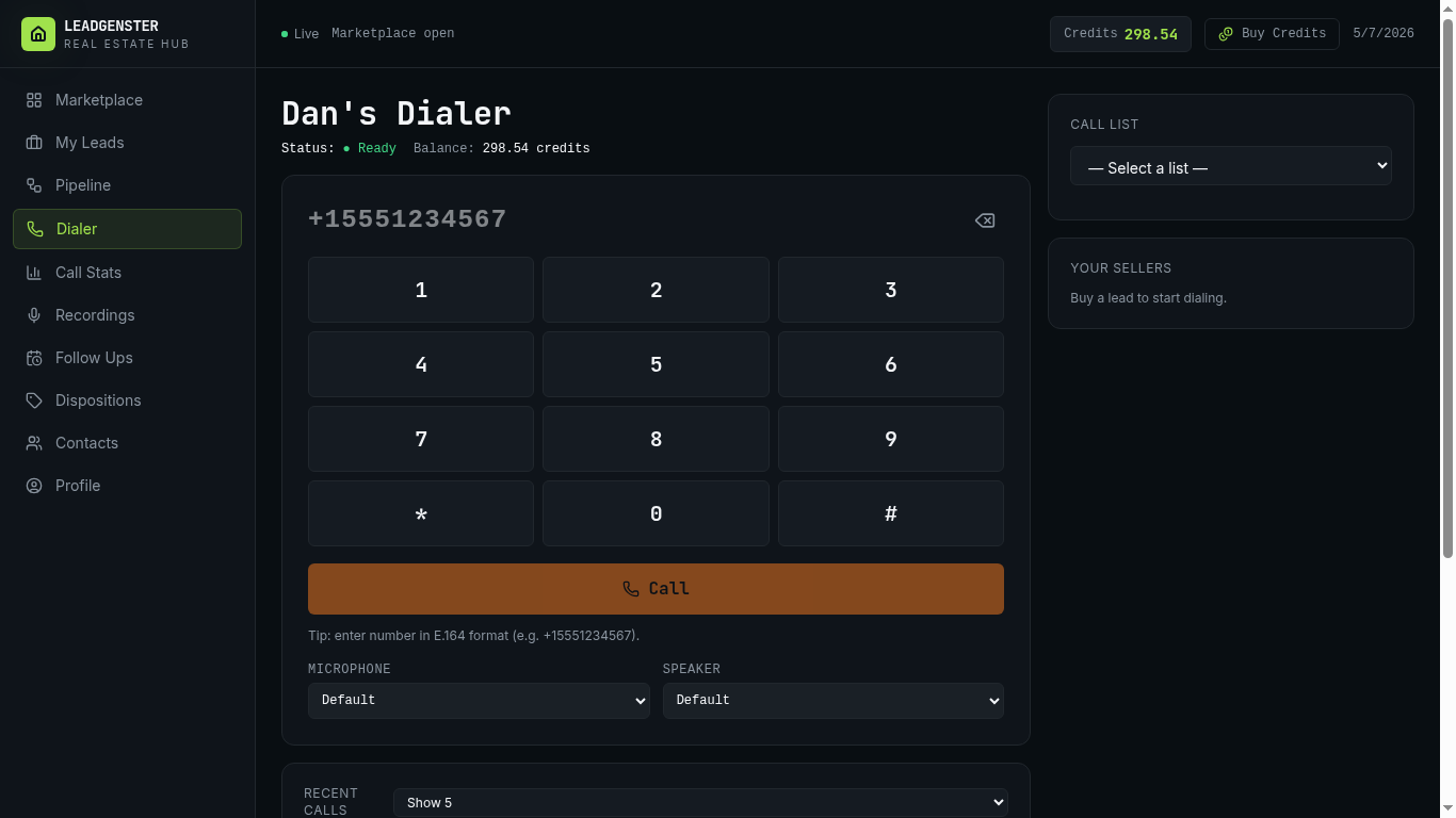 Power dialer screenshot
